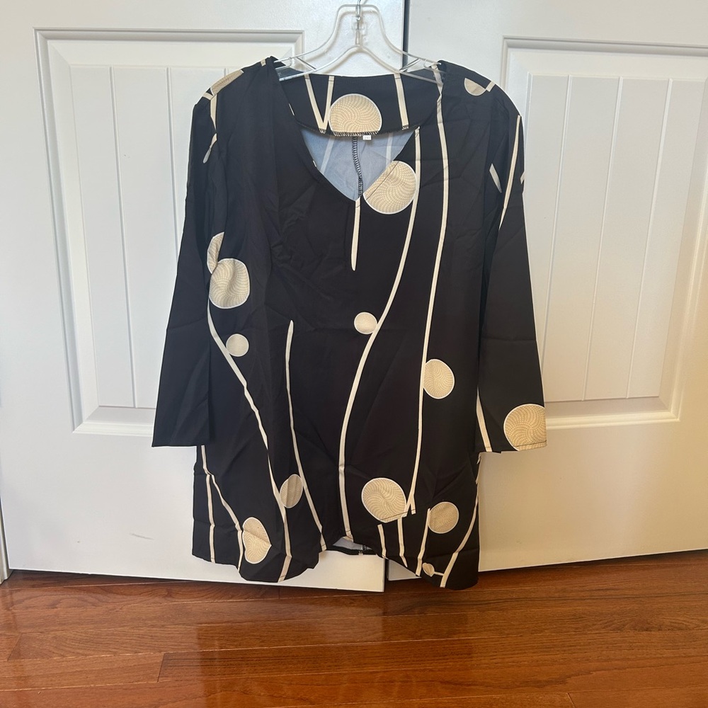 Black and White Polka Dot Blouse